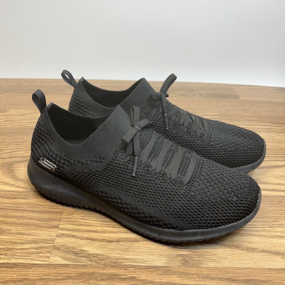 Skechers Womens Ultra Flex Statements Black Running Shoes Sneakers Size‎ 11